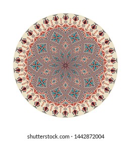 Circular pattern in traditional Palestinian style, vector design element
