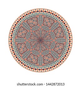 Circular pattern in traditional Palestinian style, vector design element
