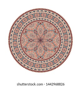 Circular pattern in traditional Palestinian style, vector design element