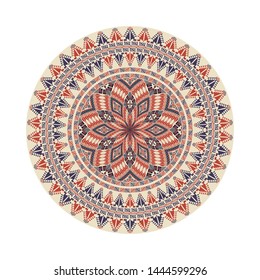 Circular pattern in traditional Palestinian style, vector design element
