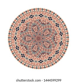 Circular pattern in traditional Palestinian style, vector design element
