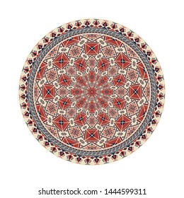 Circular pattern in traditional Palestinian style, vector design element
