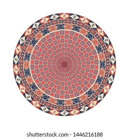Circular pattern in traditional Palestinian style, vector design element
