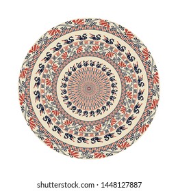 Circular pattern in traditional Palestinian style, vector design element