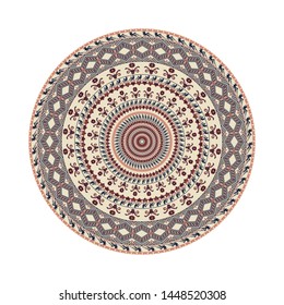 Circular pattern in traditional Palestinian style, vector design element
