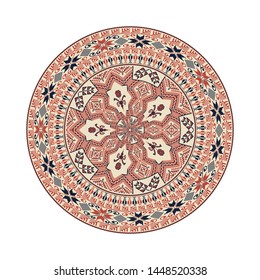 Circular pattern in traditional Palestinian style, vector design element
