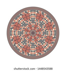 Circular pattern in traditional Palestinian style, vector design element