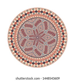 Circular pattern in traditional Palestinian style, vector design element