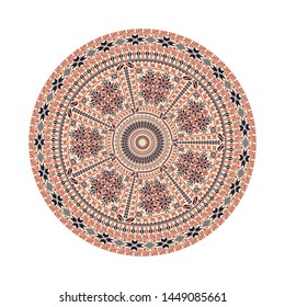 Circular pattern in traditional Palestinian style, vector design element