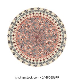 Circular pattern in traditional Palestinian style, vector design element