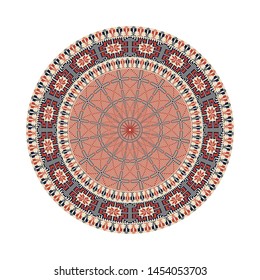 Circular pattern in traditional Palestinian style, vector design element