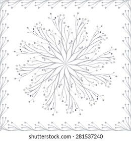 Circular pattern of watercolor vector plants for your creativity