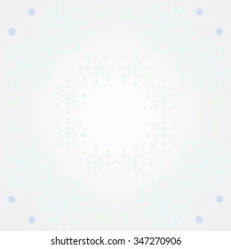 Circular pattern  of winter  motif, doodles, snowflakes,ellipses,  spirals. Hand drawn.