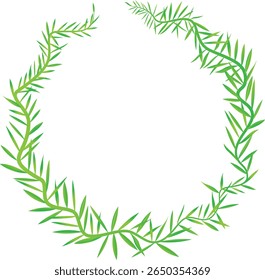 Circular pattern wreath palm leaves. Beautiful basic for design printing, poster design element