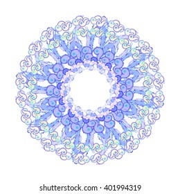 circular pattern yellow blue on a white background. vector illustration