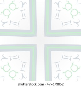 Circular pattern with zodiac, cross. Hand drawn.