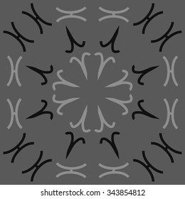 Circular   pattern  of zodiac  motif, doodles, objects, Aries,Pisces signs. Hand drawn.