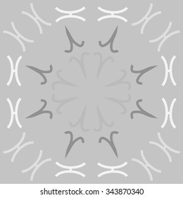Circular   pattern  of zodiac  motif, doodles, objects, Aries,Pisces signs. Hand drawn.