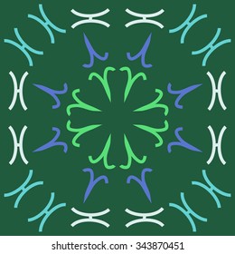 Circular   pattern  of zodiac  motif, doodles, objects, Aries,Pisces signs. Hand drawn.