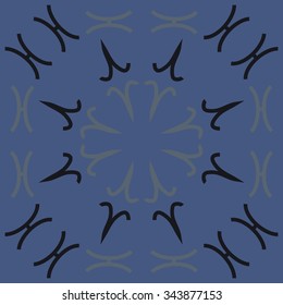 Circular   pattern  of zodiac  motif, doodles, objects, Aries,Pisces signs. Hand drawn.