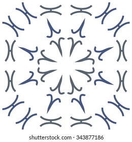 Circular   pattern  of zodiac  motif, doodles, objects, Aries,Pisces signs. Hand drawn.