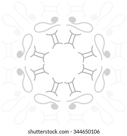 Circular pattern  of zodiac  motif, doodles, objects, Gemini,Lions signs. Hand drawn.