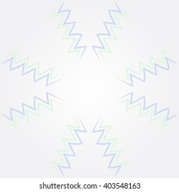 Circular pattern of zodiac  motif, zigzags,aquarius,  copy space. Hand drawn.