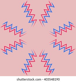 Circular pattern of zodiac  motif, zigzags,aquarius,  copy space. Hand drawn.