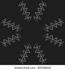 Circular pattern of zodiac  motif, zigzags,aquarius,  copy space. Hand drawn.
