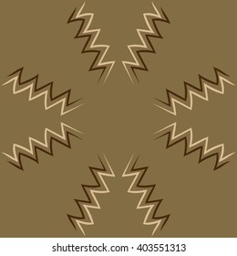 Circular pattern of zodiac  motif, zigzags,aquarius,  copy space. Hand drawn.
