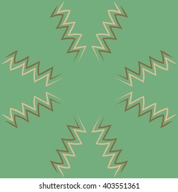 Circular pattern of zodiac  motif, zigzags,aquarius,  copy space. Hand drawn.