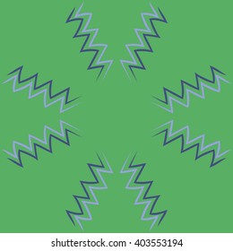 Circular pattern of zodiac  motif, zigzags,aquarius,  copy space. Hand drawn.