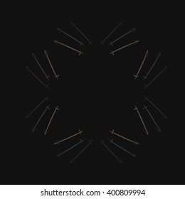 Circular  pattern of zodiac motif,sagittarius,copy space. Hand drawn.