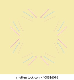 Circular  pattern of zodiac motif,sagittarius,copy space. Hand drawn.