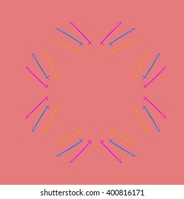 Circular  pattern of zodiac motif,sagittarius,copy space. Hand drawn.
