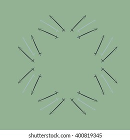 Circular  pattern of zodiac motif,sagittarius,copy space. Hand drawn.