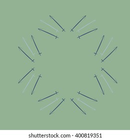 Circular  pattern of zodiac motif,sagittarius,copy space. Hand drawn.