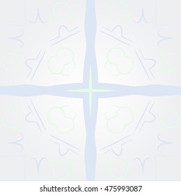 Circular  pattern of zodiac signs, cross. Hand drawn.