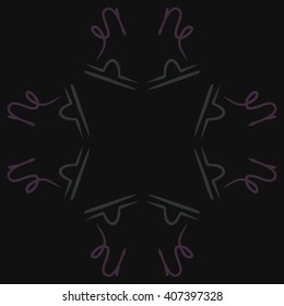 Circular   pattern of zodiac signs, doodles, libra, capricorn,object, copy space. Hand drawn.