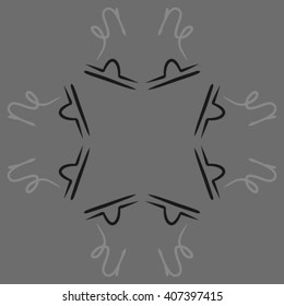 Circular   pattern of zodiac signs, doodles, libra, capricorn,object, copy space. Hand drawn.