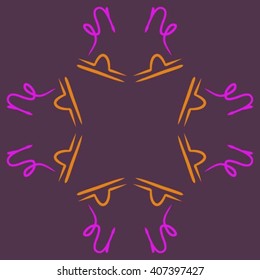 Circular   pattern of zodiac signs, doodles, libra, capricorn,object, copy space. Hand drawn.