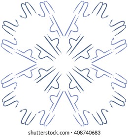 Circular   pattern of zodiac signs, doodles, libra, scorpio,object. Hand drawn.