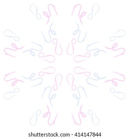Circular pattern of zodiac signs, doodles, object,capricorn,lions. Hand drawn.