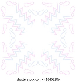 Circular pattern of zodiac signs, doodles, object,aquarius,lions, zigzag, copy space. Hand drawn.