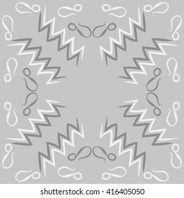 Circular pattern of zodiac signs, doodles, object,aquarius,lions, zigzag, copy space. Hand drawn.