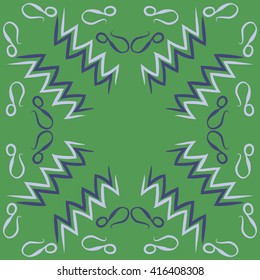Circular pattern of zodiac signs, doodles, object,aquarius,lions, zigzag, copy space. Hand drawn.
