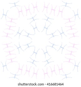 Circular pattern of zodiac signs, doodles, object,pisces, copy space. Hand drawn.
