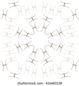 Circular pattern of zodiac signs, doodles, object,pisces, copy space. Hand drawn.