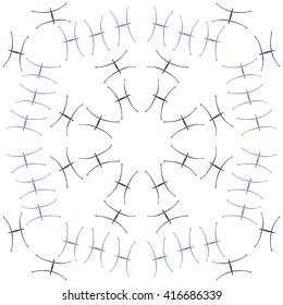 Circular pattern of zodiac signs, doodles, object,pisces, copy space. Hand drawn.