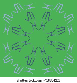 Circular pattern of zodiac signs, doodles, object,pisces,scorpio,  copy space. Hand drawn.